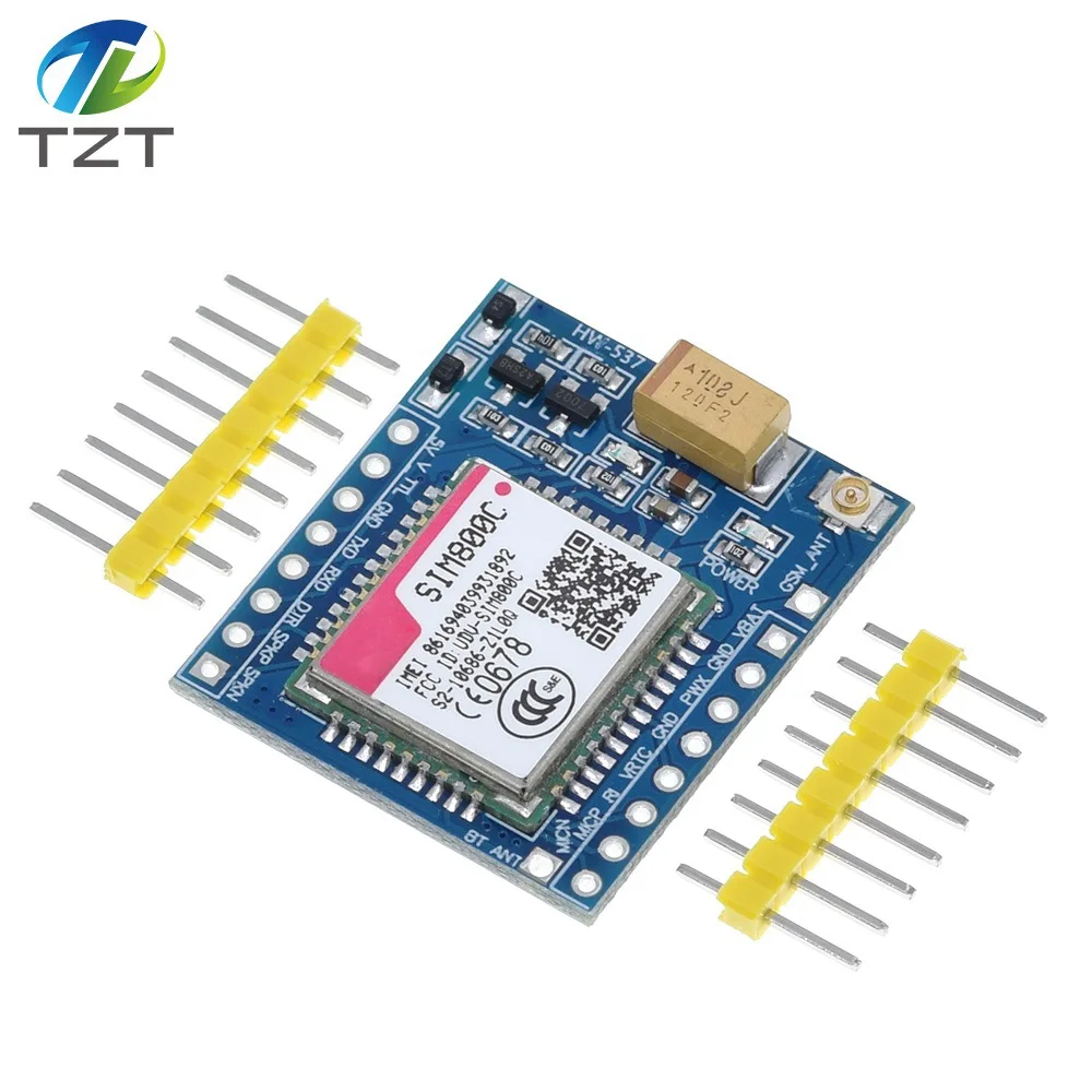 Модуль TZT SIM800C GSM GPRS 5 В/3 3 в TTL макетная плата IPEX с Bluetooth и TTS для Arduino STM32 C51 |