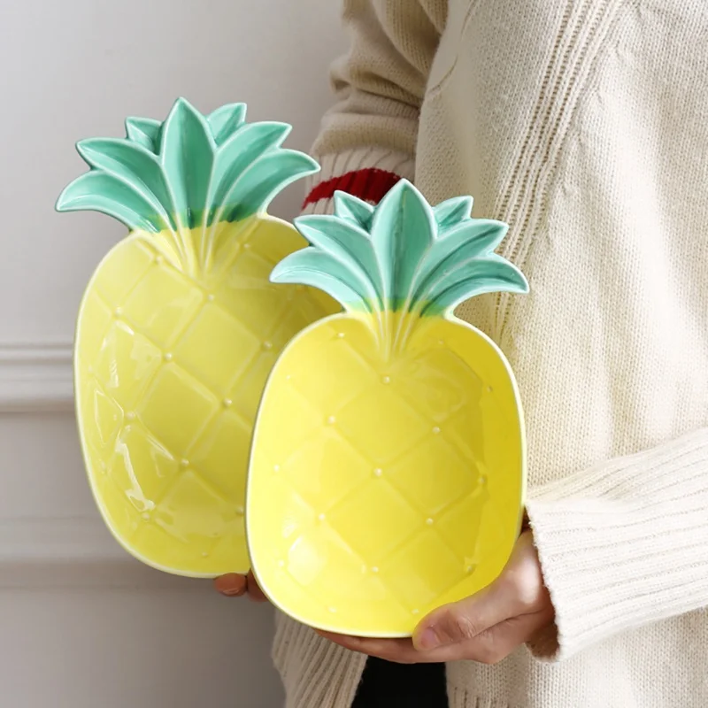 

Fruit Shape Ceramic Plate Dessert Concise Fruit Dishes Table Decoration Plate Baby Feeding Plate Training Bowl