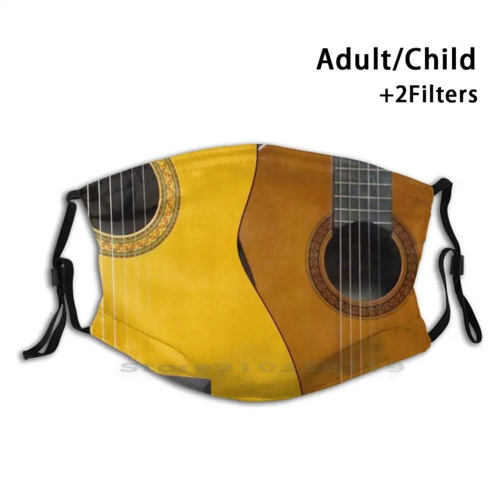 

Guitars , Gift For Music Lovers Print Reusable Pm2.5 Filter DIY Mouth Mask Kids Music Lover Guitars Music Fan Music Music