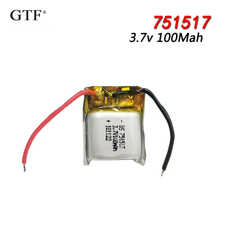 751517 3 7 v 100mah li ion перезаряжаемая батарея для Cheerson CX-10 CX10 CX12 JJ820 V646 V676 JJ810 RC вертолет