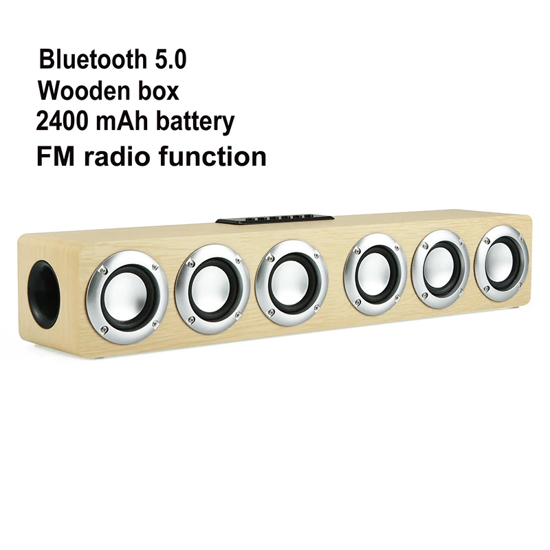 home theater portable column bluetooth speaker wireless wood speaker fm radio soundbox subwoofer soundbar for tv speaker aux usb free global shipping