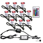 Подземная лампа с пультом дистанционного управления, водонепроницаемый светильник для сада, 12 В, RGB, комплект для украшения праздника, для ЕС, США, Великобритании, Австралии