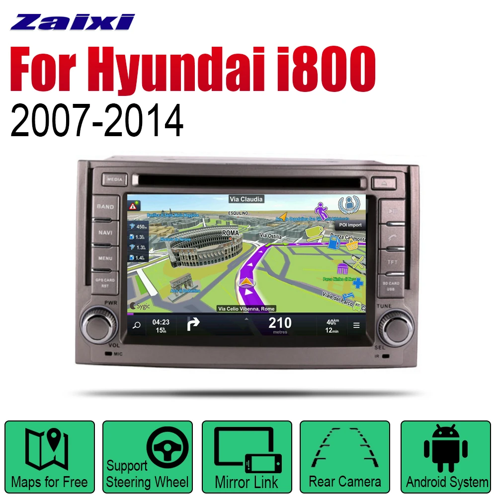 

ZaiXi Android Car DVD GPS Navi For Hyundai i800 2007~2014 player Navigation WiFi Bluetooth Mulitmedia system audio stereo EQ
