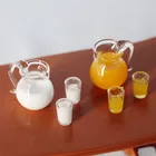 Миниатюрный Кукольный домик в масштабе 16, молочный горшок для апельсинового сока для кукол Blyth OB11 BJD, Кухонные Игрушки для игр, аксессуары
