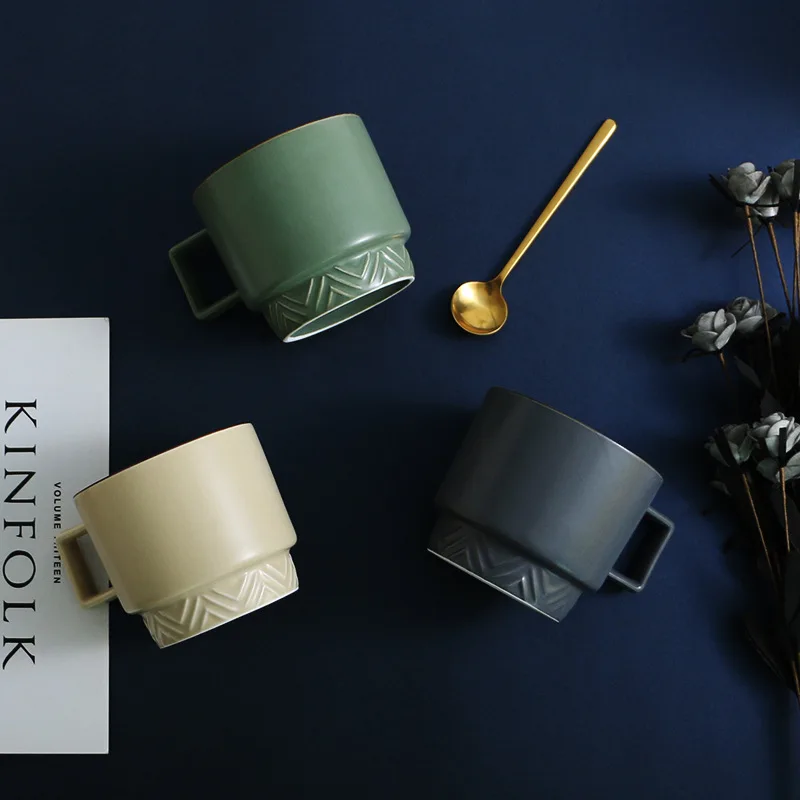 

Большая керамическая кружка, матовая посуда для напитков, чашки для кофе, молока, воды, современная простая домашняя Подарочная чашка