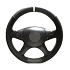 Для Mercedes-Benz C280 C230 C180 C200 C300 W204 C-Class 2007-2010 ручная сшивка чехол рулевого колеса автомобиля износостойкая черная замша