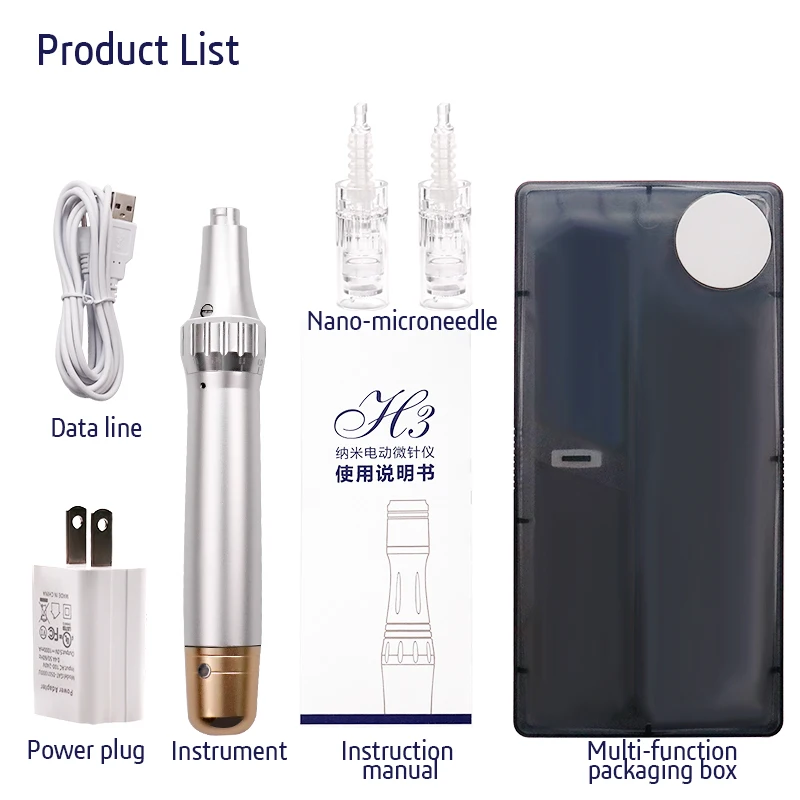 

H6 Nanometer Microneedle Dr.pen Microneedle Therapy System Dr.pe Rolling Acne Wrinkle Removal Skin Care Beauty Tools 2pcs Needle