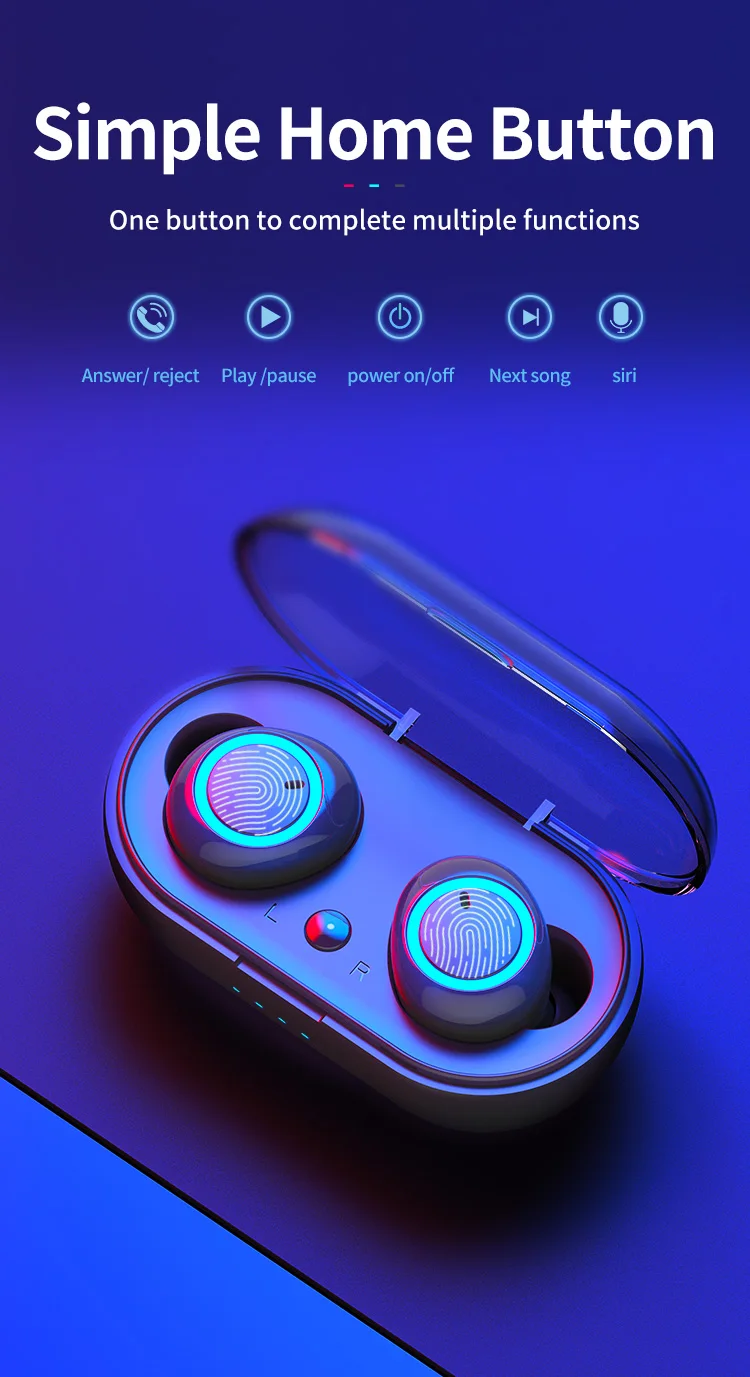 D10 TWS сенсорный Bluetooth V5.0 наушники HD стерео беспроводные наушники с шумоподавлением игровая гарнитура для смартфона
