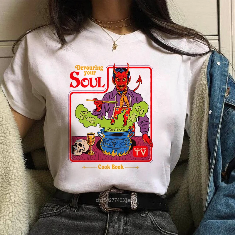 

Oversized Ghost Steven Rhodes Soft Top Alien Demon Devil Tee Bigfoot Skeleton Skull Legend Goat T Shirt