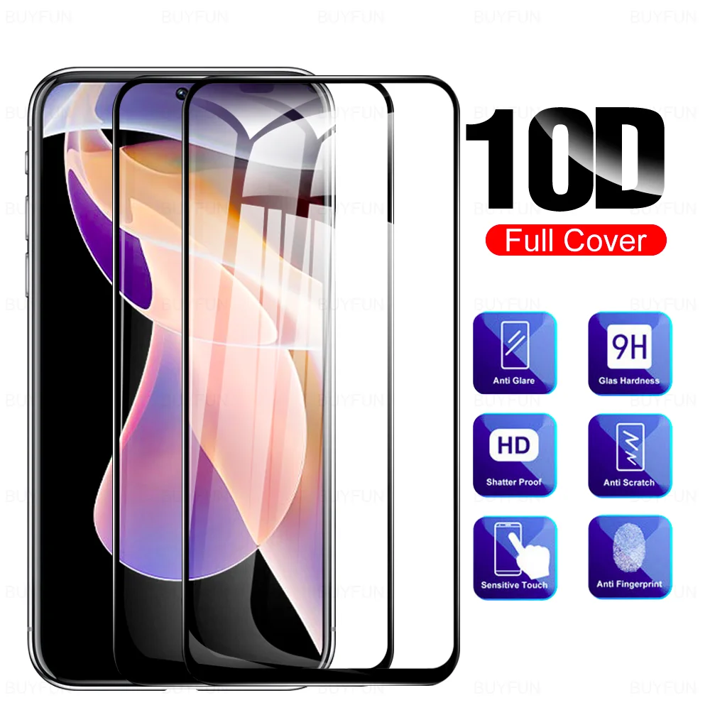 

1-2 шт., защитное стекло с черными краями для Xiaomi Redmi Note 11