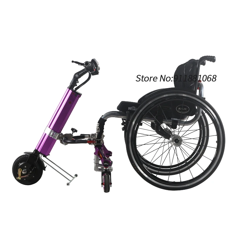 300W Powerful one Wheel Wheelchair Electric Handcycle Handbike with li-ion battery Disabled Elderly Conversion Kits Lightweight