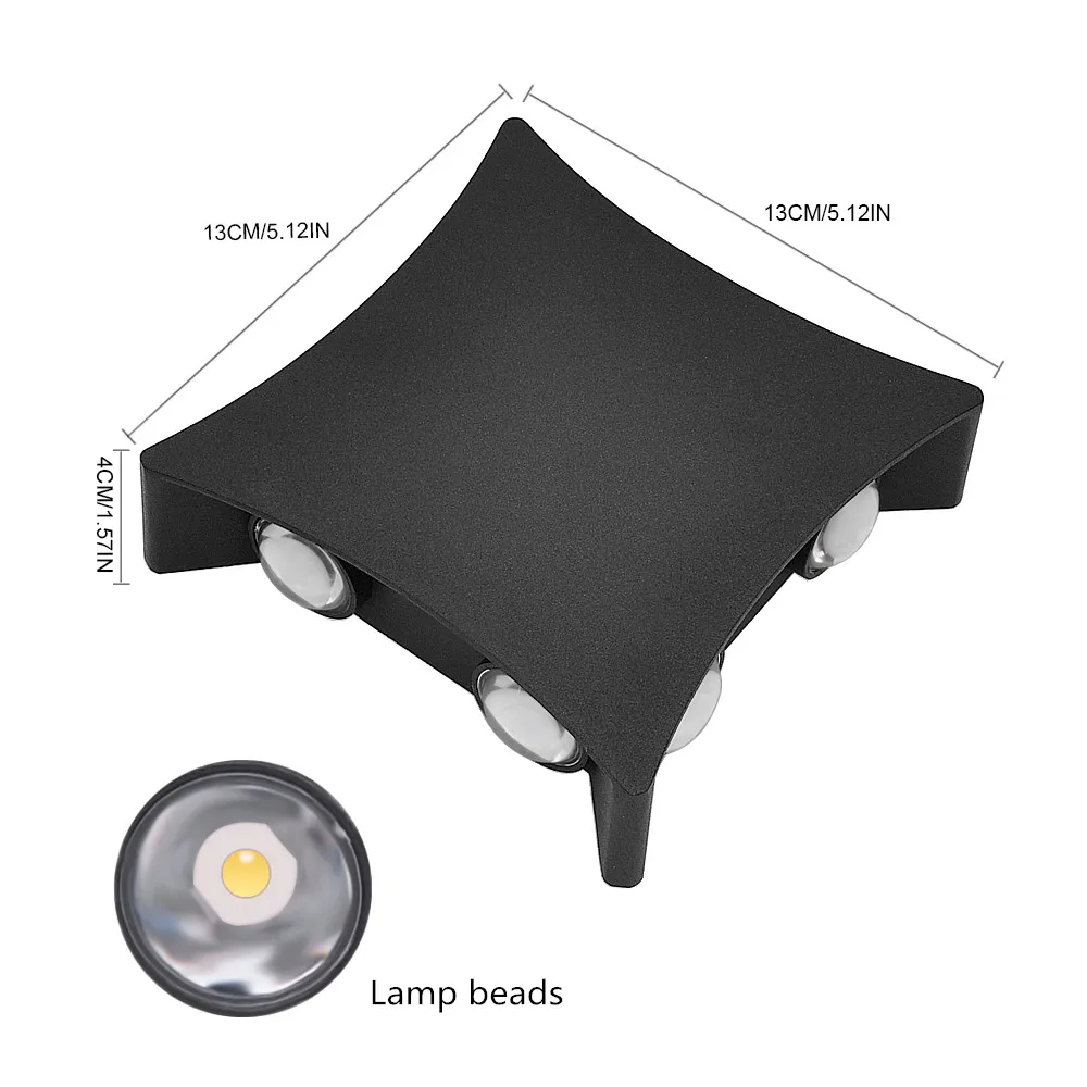 Artpad LED Wall Light 8W 16W Aluminum Waterproof Outdoor Sconce Garden Porch Decorative Black 8/12 Lamp Beads Lighting | Лампы и