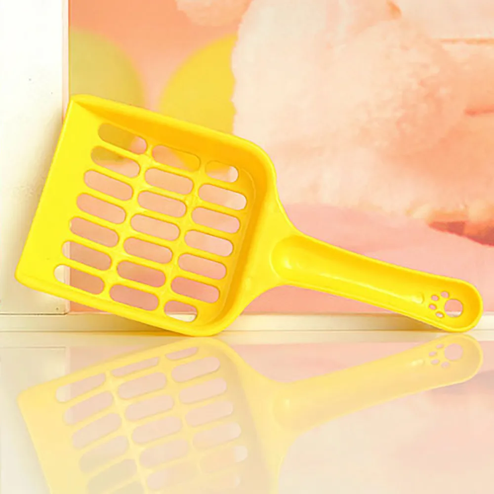 

Cat Plastic Pet Shovel Sand Scoop Waste Dog Puppy Litter Hollow Out Food Spoons Random Color c1
