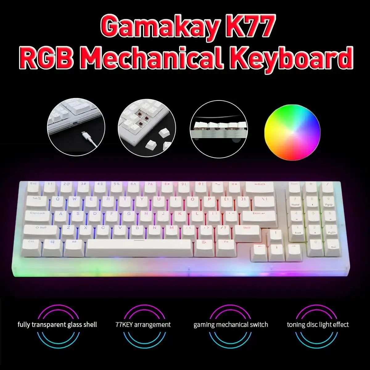   Gamakay K77,     77 ,  ,  Gateron, NKRO,  