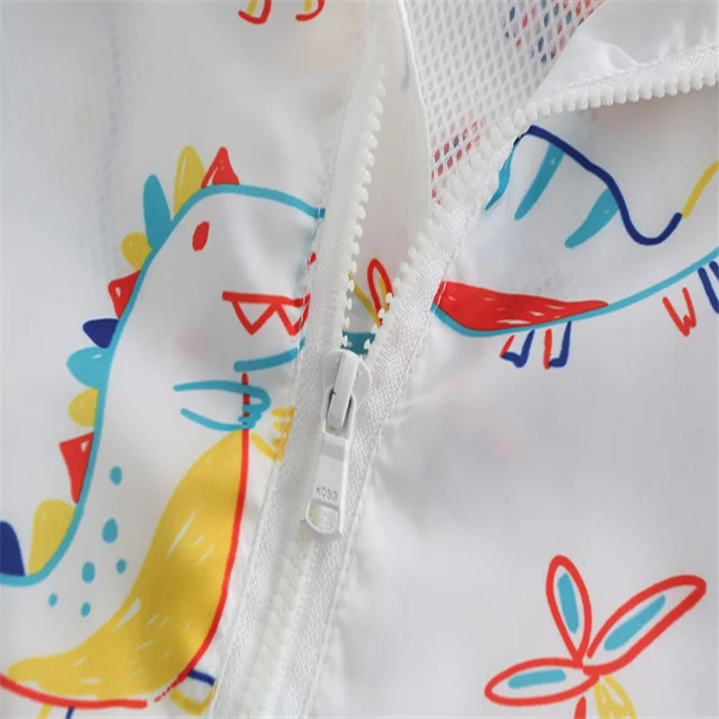 

Kids jacket coat children summer tops tee with cartoon dinosaur pattern boys girls windproof waterproof hooded jacket coat