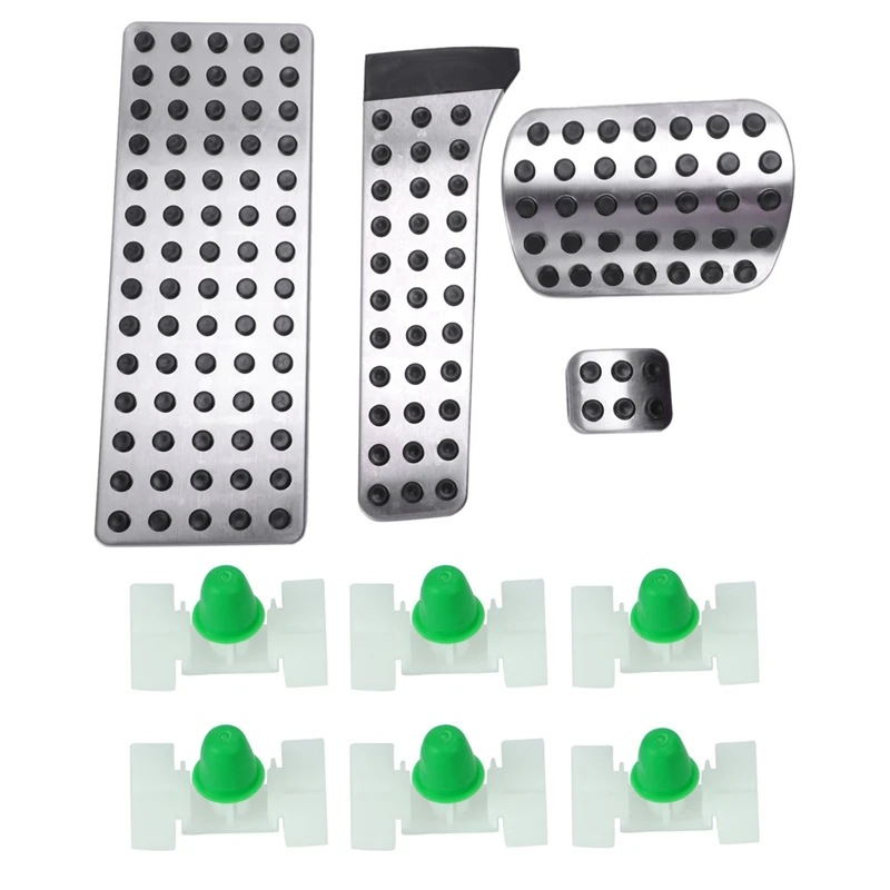 

4Pcs Accelerator Brake Footrest Pad for Mercedes Benz with 50Pcs Door Fender Trim Panel Moulding Clip for BMW E46 E36