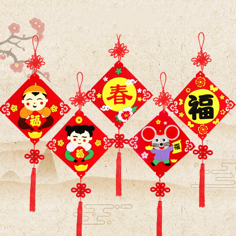 Тканевые художественные новогодние подвесные украшения детские игрушки ручной