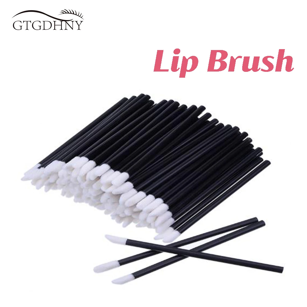 100/50 шт. одноразовая Косметическая кисть для губной помады блеск губ Глянцевая
