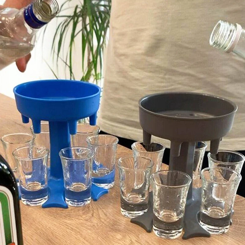 

6-Shot Glass Dispenser Holder Wine Whisky Beer Dispenser Rack Bar Accessory Drinking Party Games Glass Dispenser Drinking Tools
