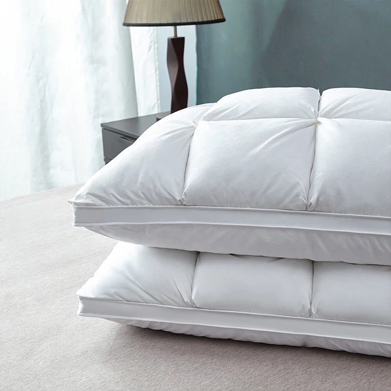 Подушка из хлопка премиум-класса для сна с гусиным пером 1 упаковка