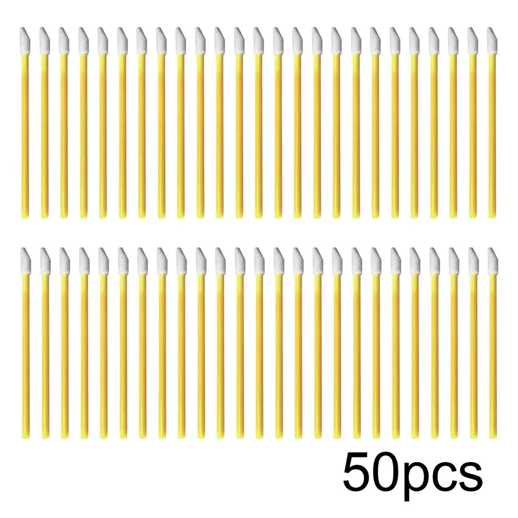 Yellow 50 шт./лот красочные одноразовые Кисточка для макияжа губ кисточка для губной помады ручки палочки индивидуальный аппликатор инструмент для макияжа красота леди - Handle Color: Yellow