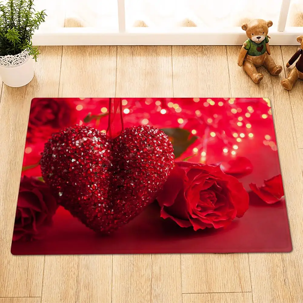 Занавеска для душа в ванную комнату с красными стразами форме сердца украшение