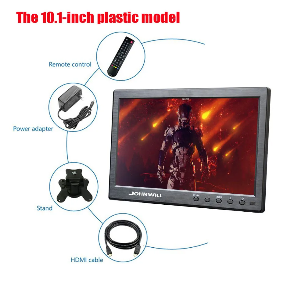 Портативный монитор 10," 1280*800 led ips 16:9 hdmi VGA BNC usb AV для raspberry pie PC домашняя ТВ система видеонаблюдения PS3 PS4 xbox переключатель
