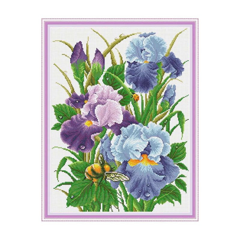 Ирис узоры Алмазная Вышивка Цветы горный хрусталь фотографии особой формы