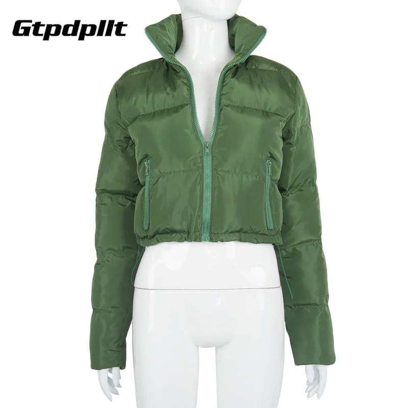 

Gtpdpllt Warm Autumn Winter 2020 Women Coats Fashion Long Sleeve Zipper Jackets Solid Slim Thick Female Casual Bread Outerwear