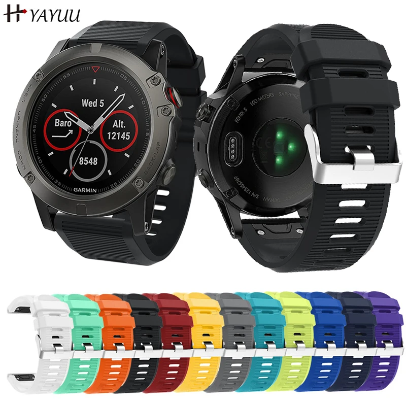 YAYUU ремешок для часов Garmin Fenix 5X Plus Band 26 мм легкий силиконовый 5X/Fenix 6X/Fenix 6X Pro/D2 Delta