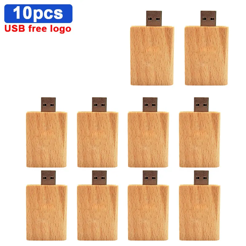 

10pcs free custom logo Wooden memory Stick bamboo wood usb flash drive pen drive pendrive 4gb16gb 32GB 64GB 128gb wedding gift