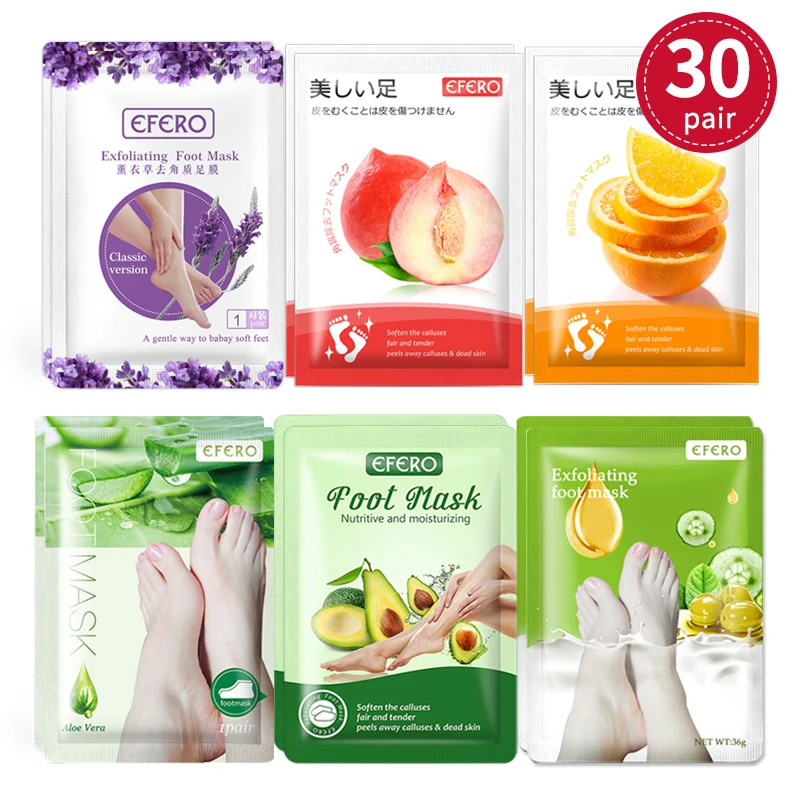 

30Pairs Exfoliating Foot Socks for Pedicure Sosu socks Peeling for Foot Care Beauty Feet Mask for the Feet Peeling Skin Care