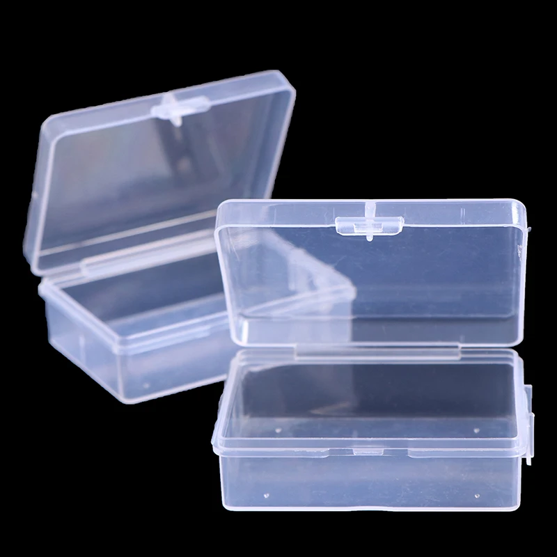 

2pcs Home Storage Box Mini Key Photo Boxes Transparent Chapter Box Hanging Box