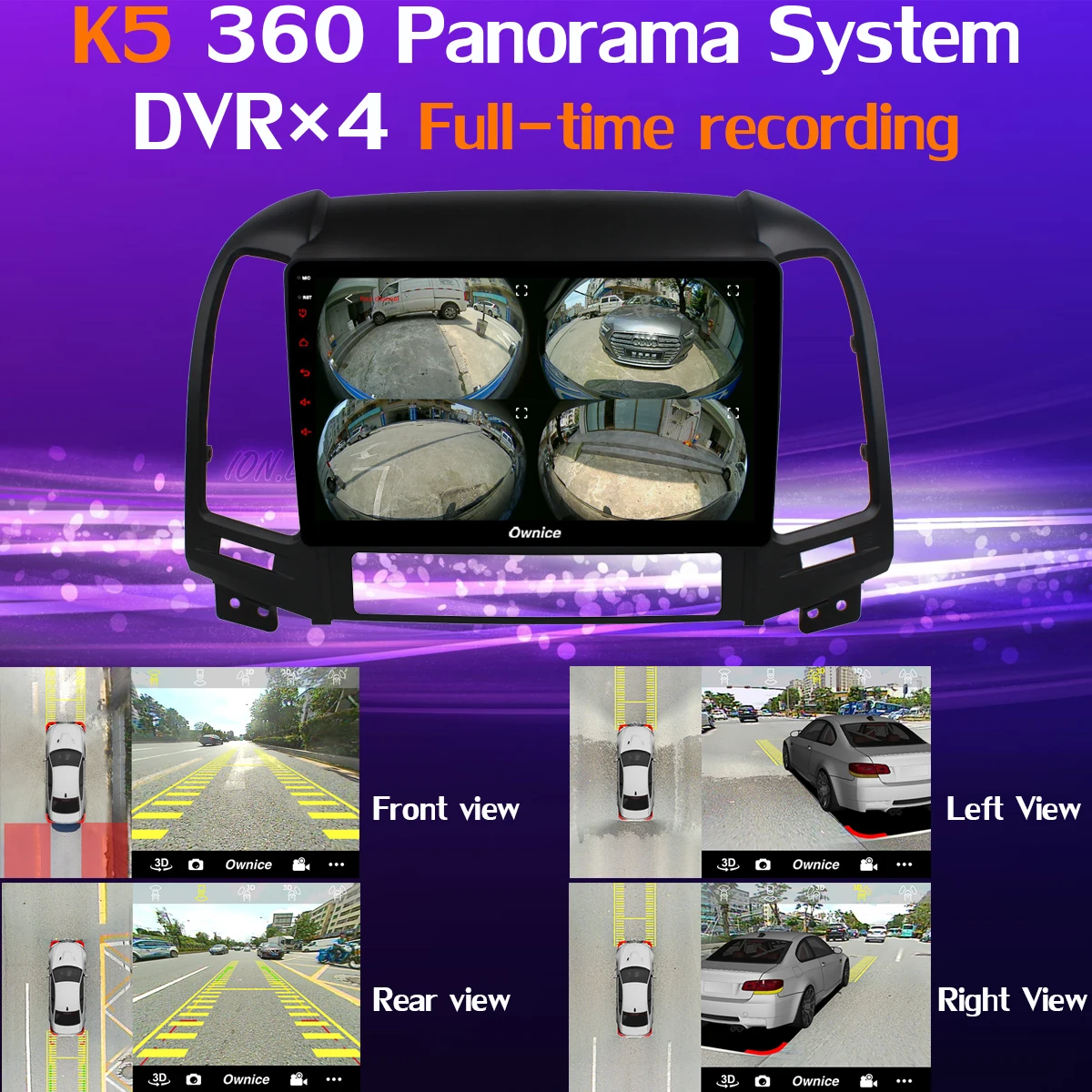 360 ° панорамный Android 9,0 8Core 4G+ 64G Автомобильный мультимедийный плеер для hyundai Santa Fe SantaFE 2006-2012 gps компактное минирадио SPDIF CarPlay