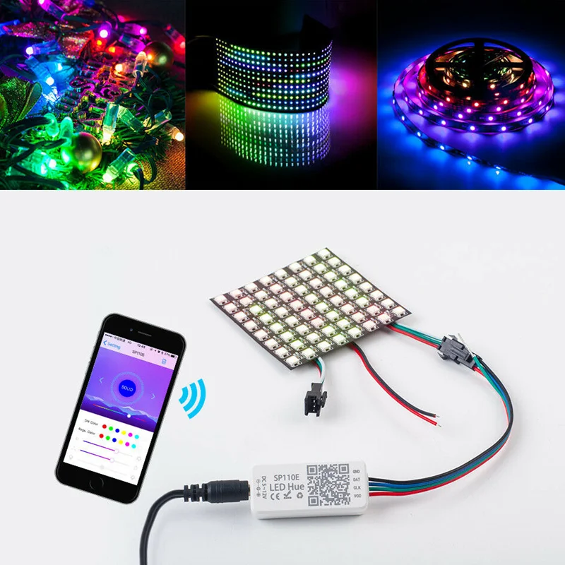 SP110E Bluetooth приложение пиксельный светильник Led контроллер RGB/RGBW для WS2811 WS2812B WS2812 SK6812