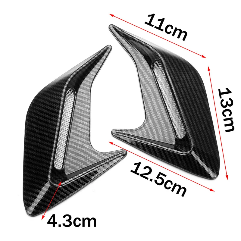 

2Pcs Carbon Fibre Car Shark Gills Emulation Vent Side Air Inlet Hood Decoration For Hood Back Box Modification Auto Accessories