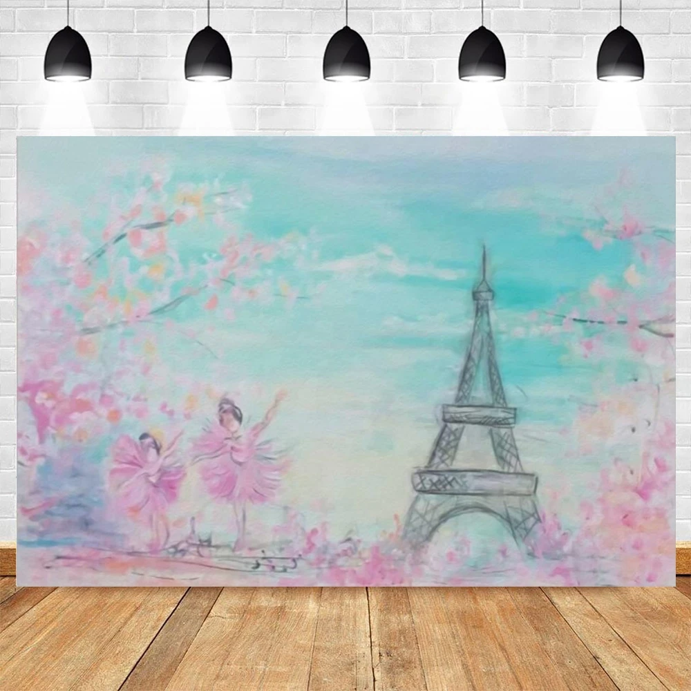 

Yeele Backdrop Photography Retro Oil Painting Flower Baby Birthday Eiffel Tower Interior Decor Photo Studio Background Photocall