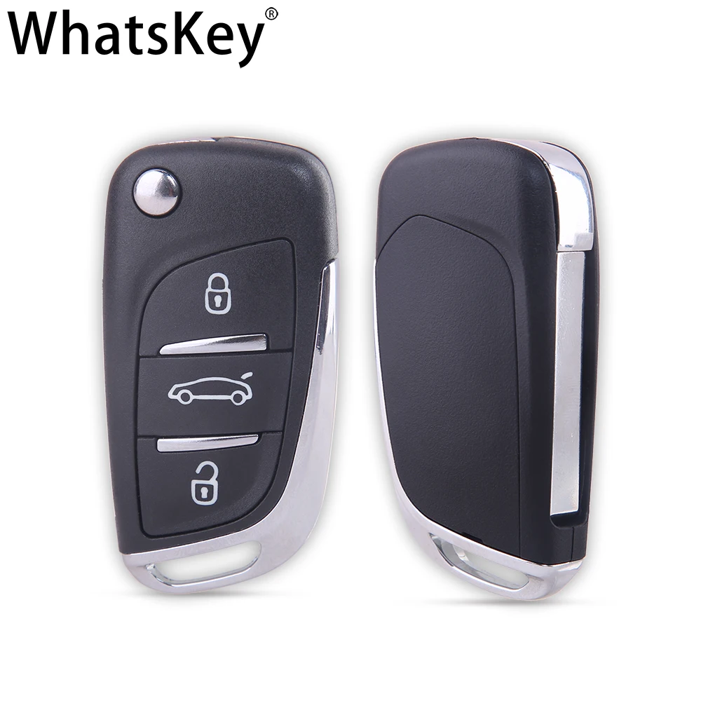 Модифицированный откидной дистанционный ключ WhatsKey ID46 с 3 кнопками для Peugeot 307 408 308
