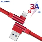 Оригинальный Micro USB кабель 3A быстрое зарядное устройство USB шнур 90 градусов локоть кабель для передачи данных для SamsungSonyXiaomi Android Phone 1 2 3 м длиной