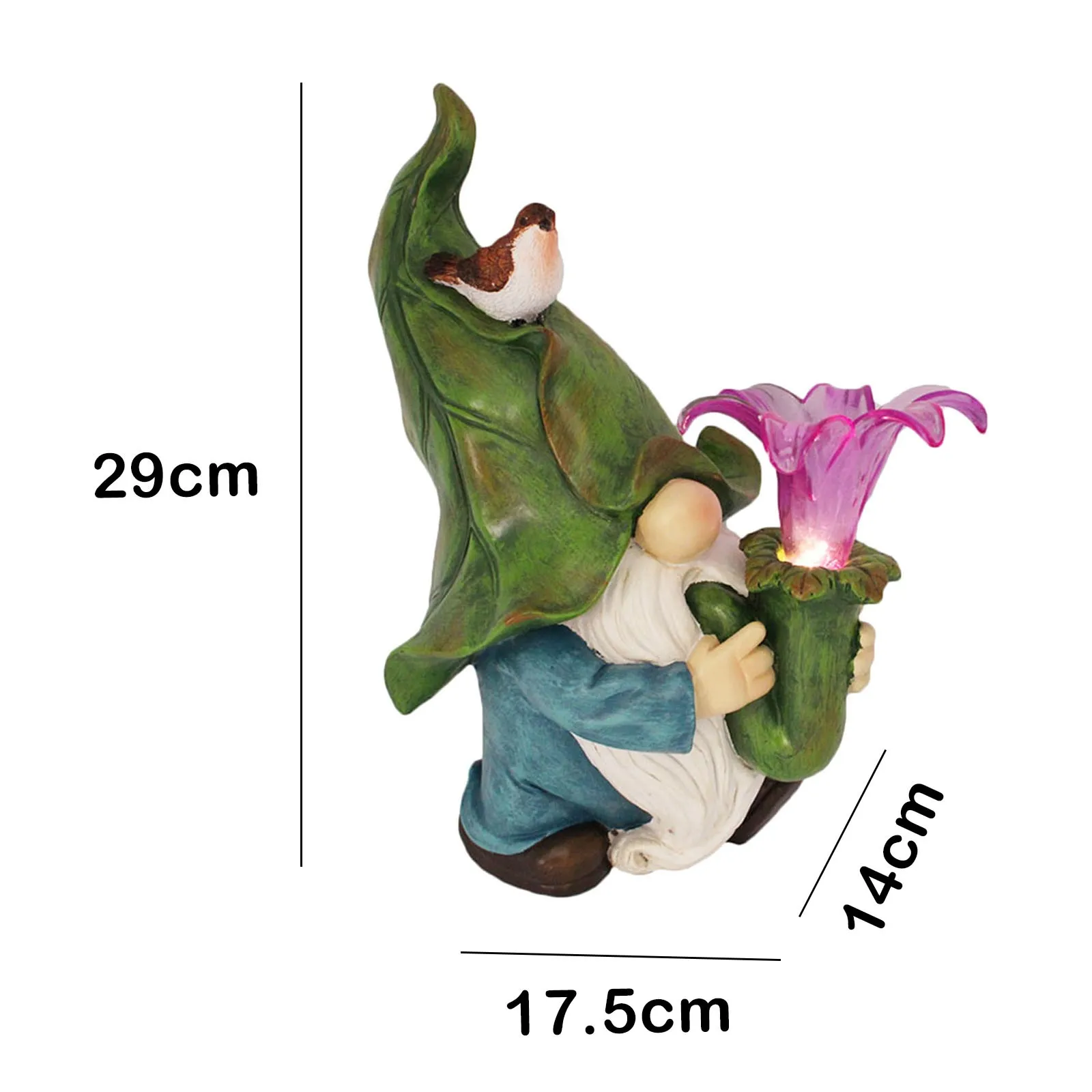 

Resin With Solar LED Light Garden Dwarf Dwarf Statue Decoration