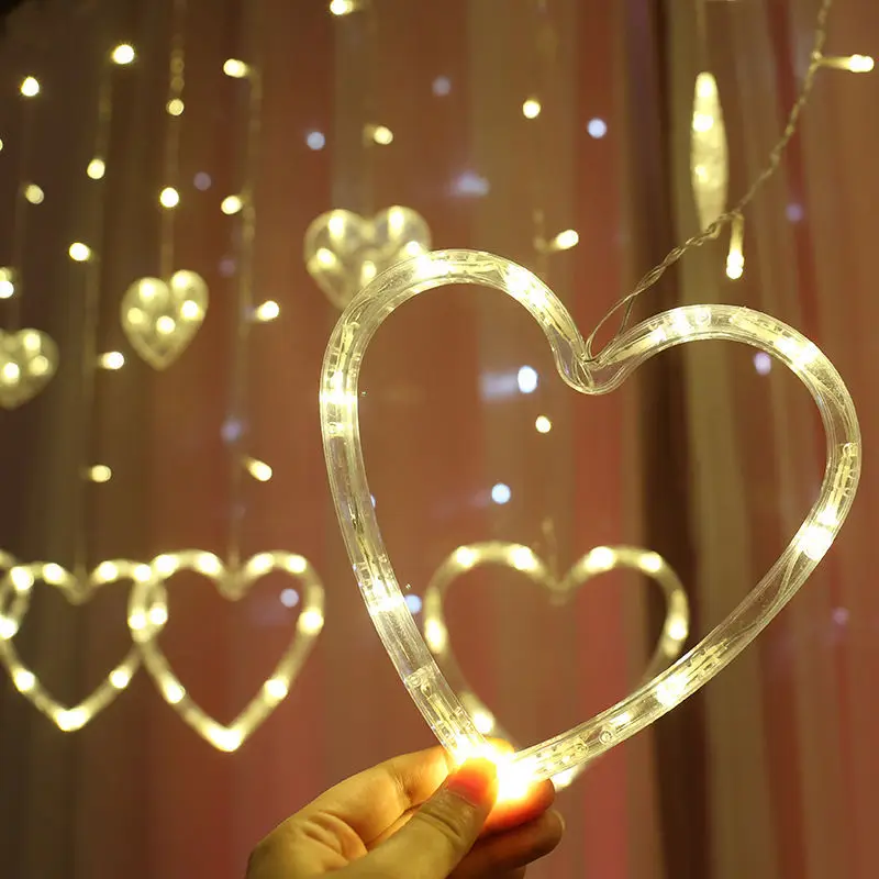 Светильник гирлянда в форме сердца с европейской вилкой 220 В Сказочная лампа для