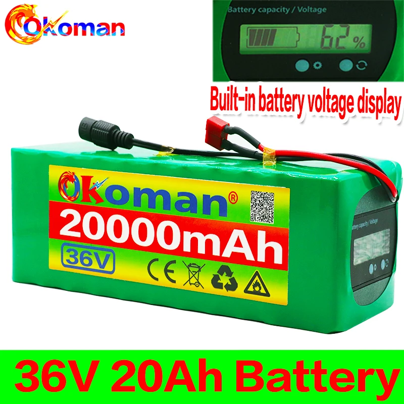 Е байка 36В 20AH Электрический велосипед Батарея 20A литиевая батарея BMS Пакет 36 вольт
