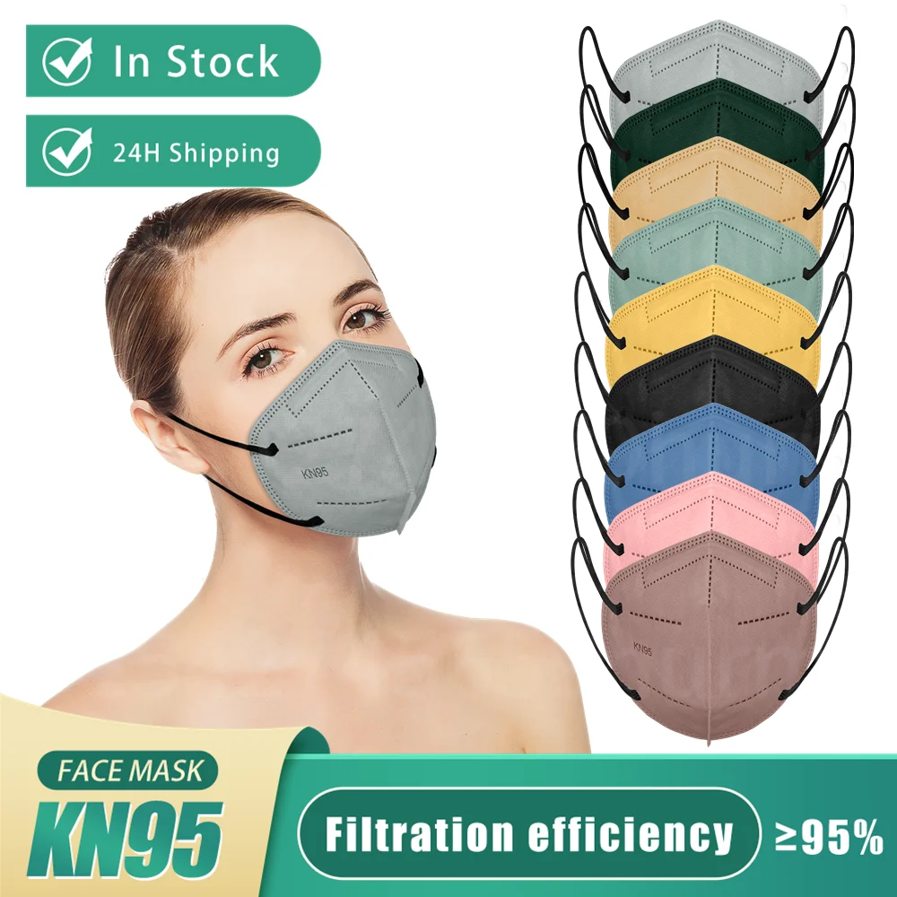 Маска для лица KN95 ffp2 с сертификатом ce цветная маска Mascarilla fpp2 homologada españa 5-слойная