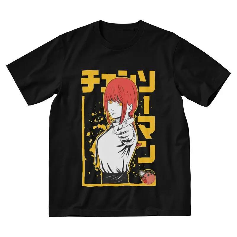 

Fashoion Chainsaw Man Makima T-shirt Men's Graphic T Shirt Short Sleeve Cotton Anime Manga Denji Tshirt Cool Tee Top Gift Idea