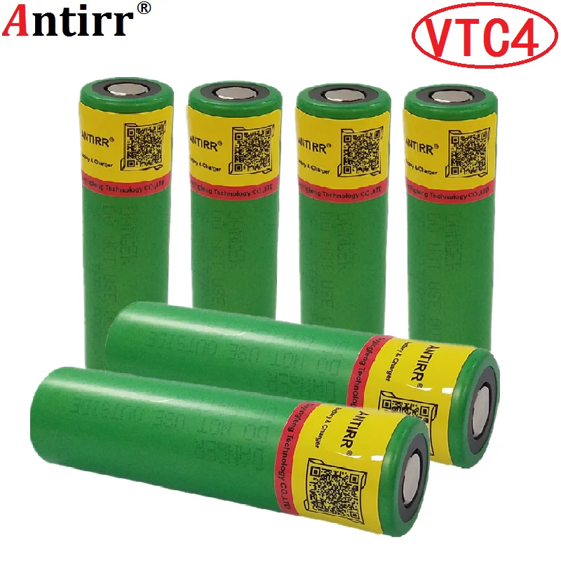 Литий ионные аккумуляторы US18650VTC4 VTC4 18650 1 8 шт. 3 6 В зеленые плоские 2100 мАч +