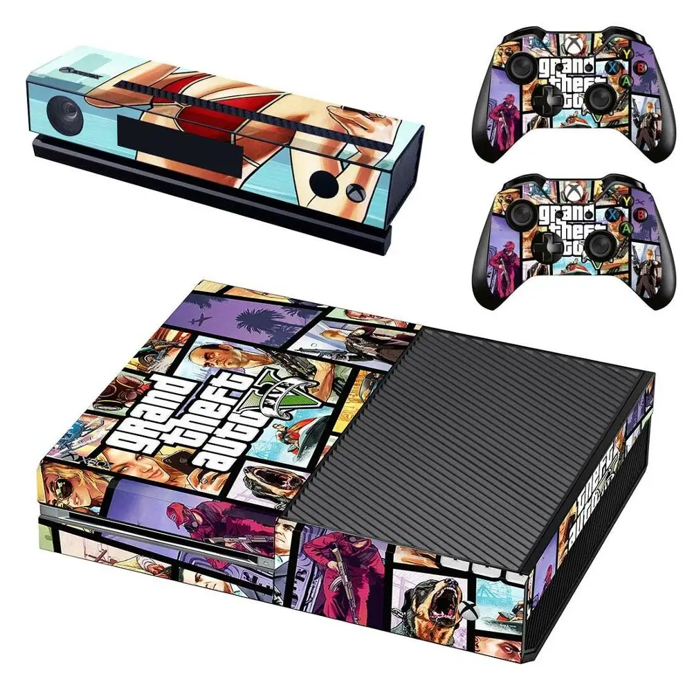 Grand Theft Auto V GTA 5 наклейка с полным покрытием для консоли Xbox One Kinect и 2 контроллеров