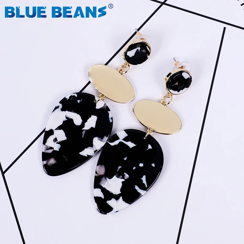 Женские акриловые серьги подвески большие корейские в богемном стиле подарочные