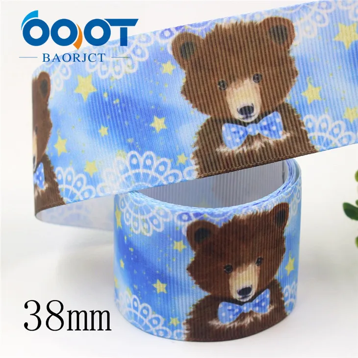 I-19906-2069 OOOT BAORJCT I-19906-2069, 38 мм, 10 ярдов мультфильм тепловой передачи печатных корсажные ленты, одежда лук крышка DIY украшения - Цвет: I-19906-2069