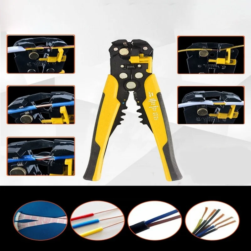 

Multi-Functional Crimper Cable Cutter Automatic Wire Stripper Multifunctional Stripping Tools Crimping Pliers Terminal Tool