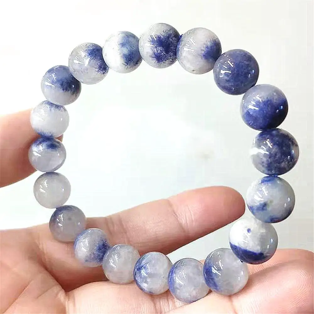 10 мм натуральный синий Дюмортьерит Рутиловый Кварц Круглые Кристальные бусины